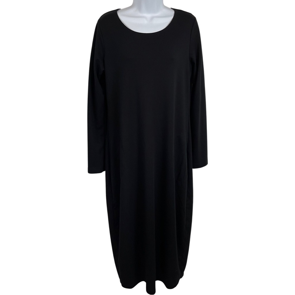 Bryn Walker Long Sleeve Jersey Knit Maxi Dress S Black